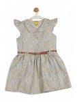 Printed Floral Cotton Frock - Green