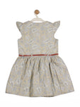 Printed Floral Cotton Frock - Green