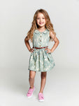 Printed Floral Cotton Frock - Green