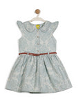 Printed Floral Cotton Frock - Green