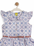 Printed Floral Cotton Frock - Blue