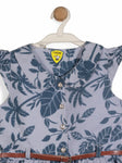 Printed Floral Cotton Frock - Blue