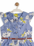 Printed Floral Cotton Frock - Blue