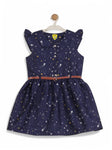 Printed Cotton Frock - Navy Blue