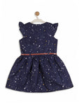 Printed Cotton Frock - Navy Blue