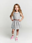 Printed Cotton Frock - Grey