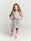 Printed Cotton Frock - Grey