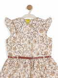 Printed Cotton Frock - Cream