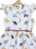Printed Cotton Frock - White