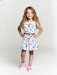 Printed Cotton Frock - White