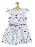 Printed Cotton Frock - White