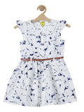 Printed Cotton Frock - White