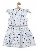 Printed Cotton Frock - White