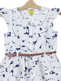 Printed Cotton Frock - White