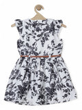 Printed Cotton Frock - White