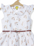 Printed Cotton Frock - Cream
