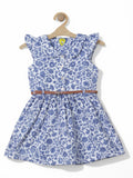 Printed Cotton Frock - Blue