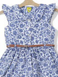 Printed Cotton Frock - Blue