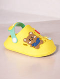 Bear Applique Anti-Slip Clogs - Yellow