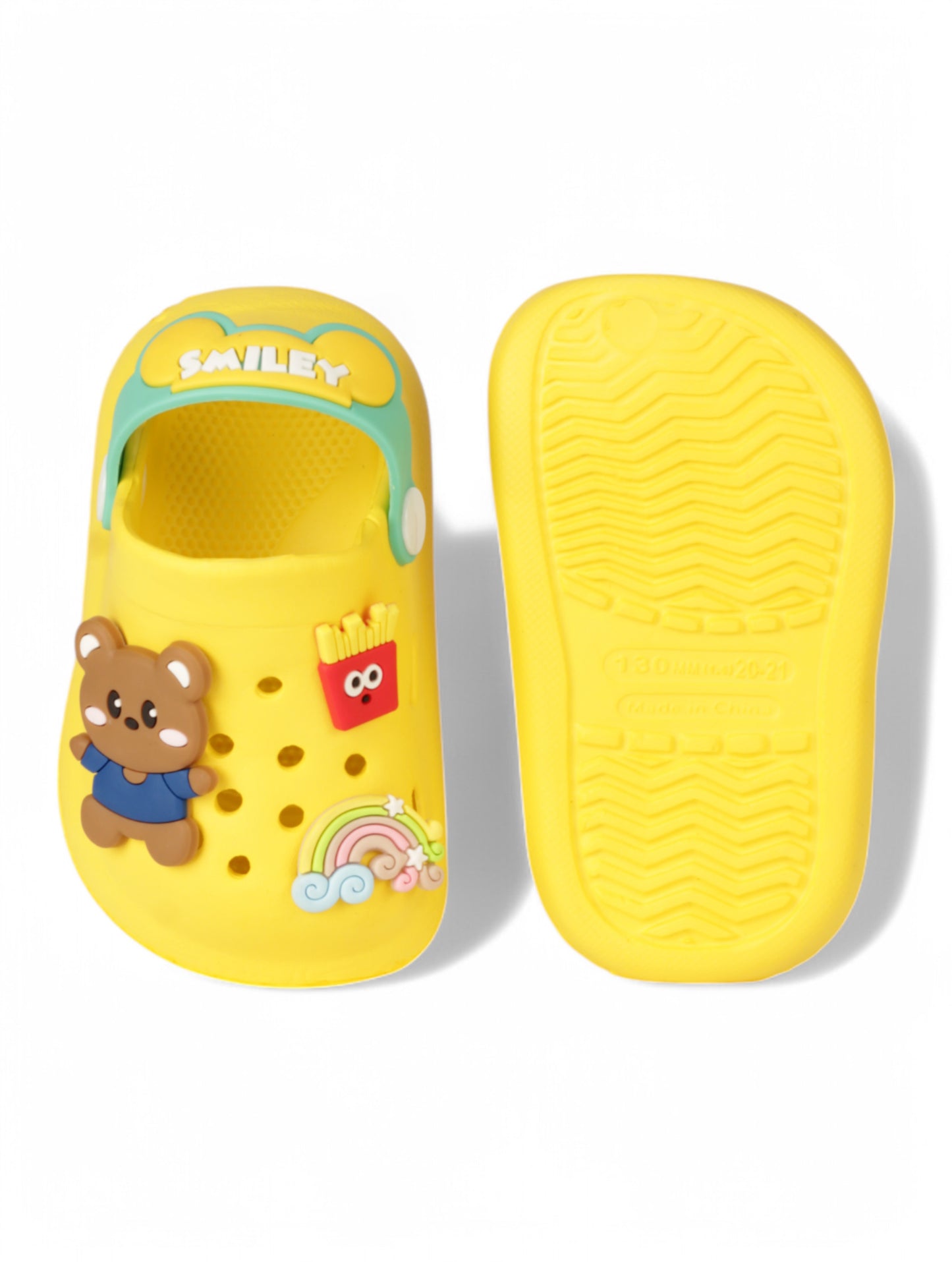 Bear Applique Anti-Slip Clogs - Yellow
