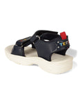 Sandals With Velcro Closing - Navy Blue