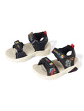 Sandals With Velcro Closing - Navy Blue