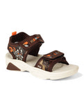 Sandals With Velcro Closing - Brown
