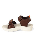 Sandals With Velcro Closing - Brown