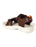 Sandals With Velcro Closing - Brown