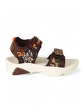 Sandals With Velcro Closing - Brown
