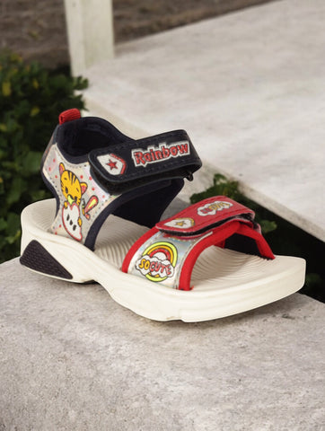 Sandals With Velcro Closing - Navy Blue