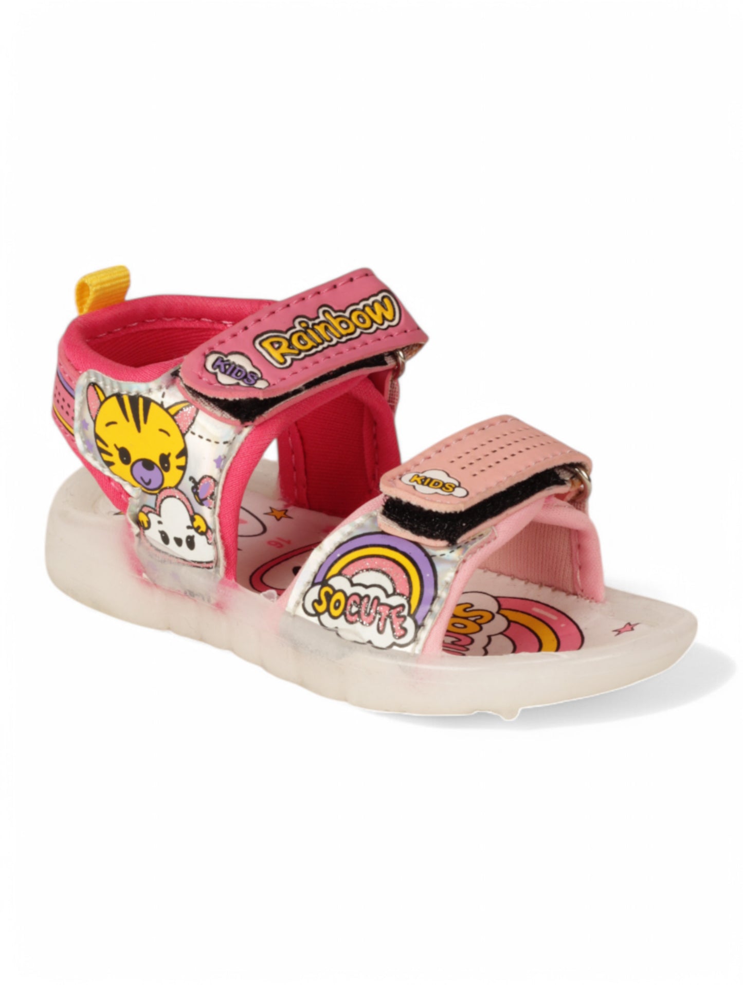 Led Sandals With Velcro Closing - Pink