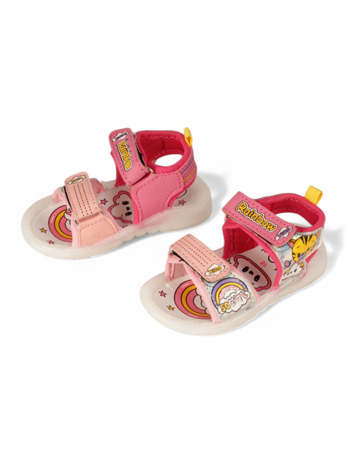 Led Sandals With Velcro Closing - Pink
