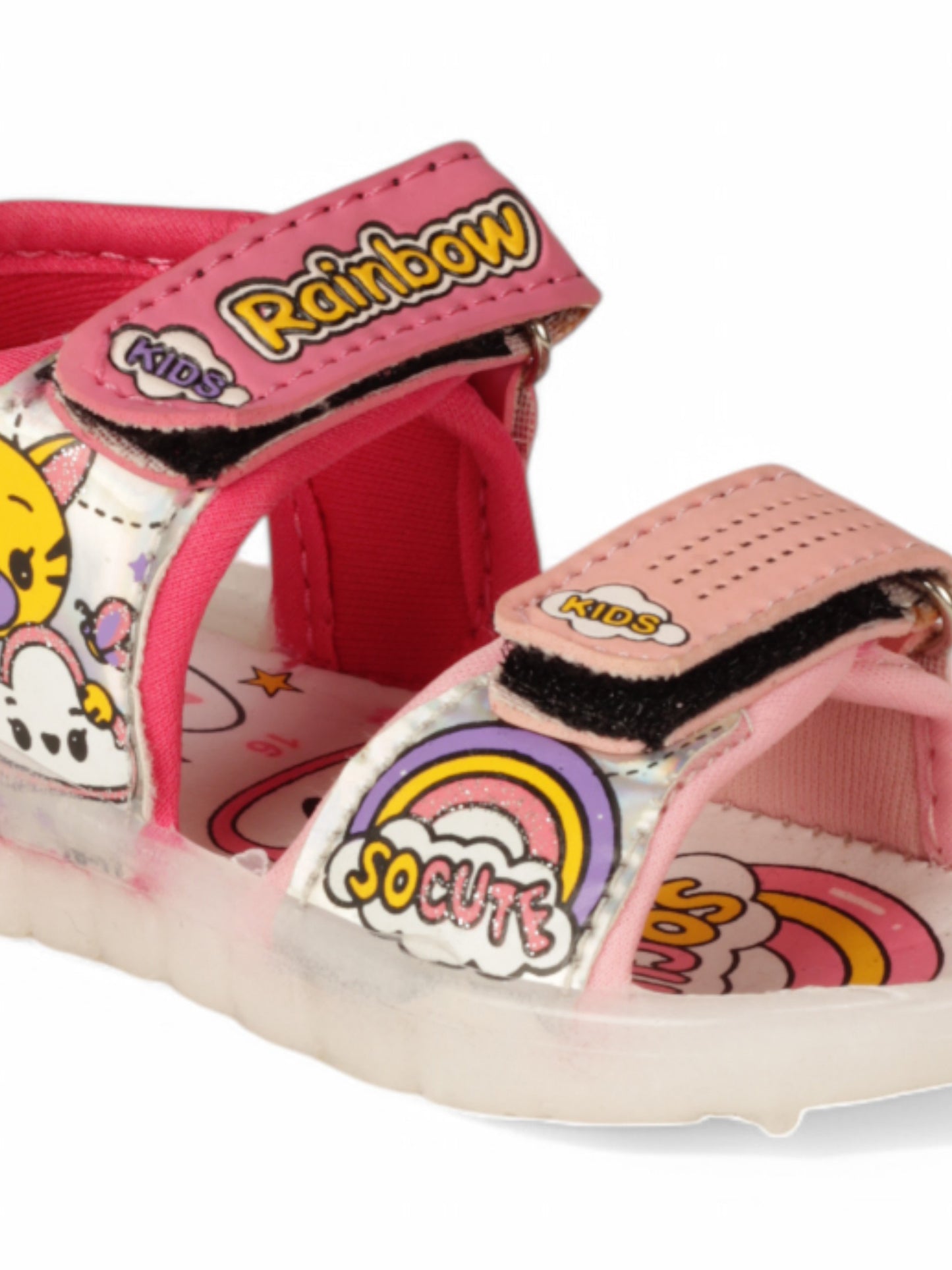 Led Sandals With Velcro Closing - Pink