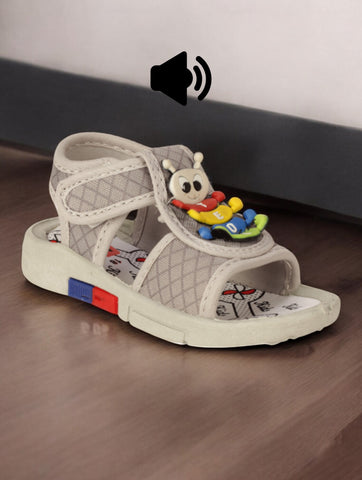 Musical Sandals With Velcro Closing - Grey