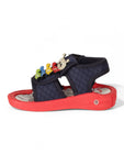 Musical Sandals With Velcro Closing - Navy Blue
