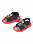 Musical Sandals With Velcro Closing - Navy Blue