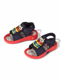 Musical Sandals With Velcro Closing - Navy Blue