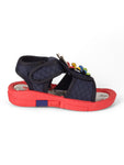Musical Sandals With Velcro Closing - Navy Blue
