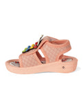 Musical Sandals With Velcro Closing - Peach