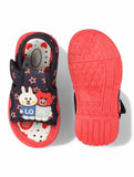 Musical Sandals With Velcro Closing - Navy Blue