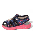 Musical Chu Chu Sandals With Velcro Closing - Navy Blue