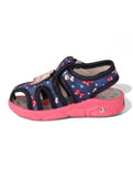 Musical Chu Chu Sandals With Velcro Closing - Navy Blue