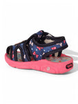 Musical Chu Chu Sandals With Velcro Closing - Navy Blue