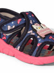 Musical Chu Chu Sandals With Velcro Closing - Navy Blue