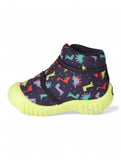 Dinosaur Print Musical Chu Chu Shoes With Velcro Closing - Navy Blue