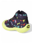 Dinosaur Print Musical Chu Chu Shoes With Velcro Closing - Navy Blue
