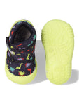 Dinosaur Print Musical Chu Chu Shoes With Velcro Closing - Navy Blue
