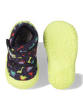 Dinosaur Print Musical Chu Chu Shoes With Velcro Closing - Navy Blue