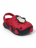 Penguin Applique Anti-Slip Clogs - Red